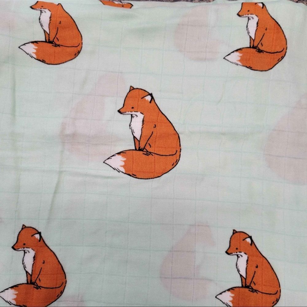 New cute fox  Bamboo Muslin Baby Swaddle Blanket - Picture 2 of 2